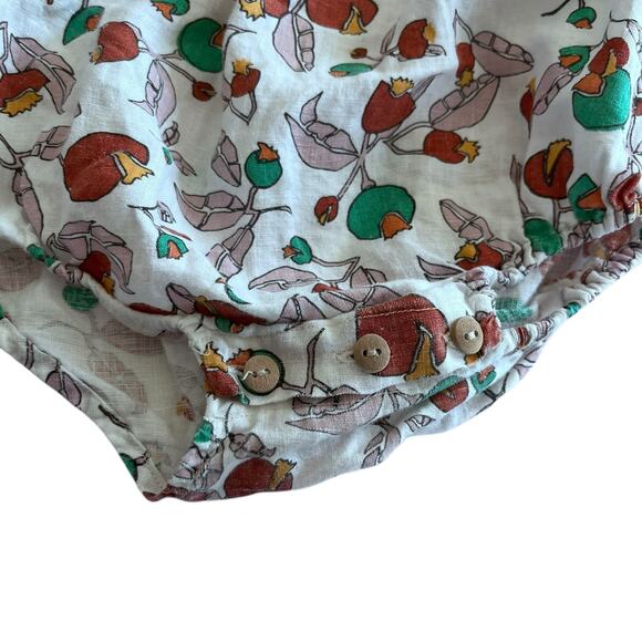 Oeuf Girls Floral Linen Summer Romper Size 18 months Flaw - Picture 3 of 7